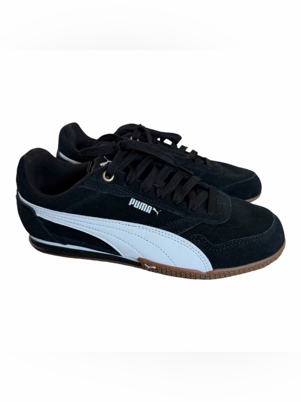 Puma Black Suede Sneakers with White Formstrip‎